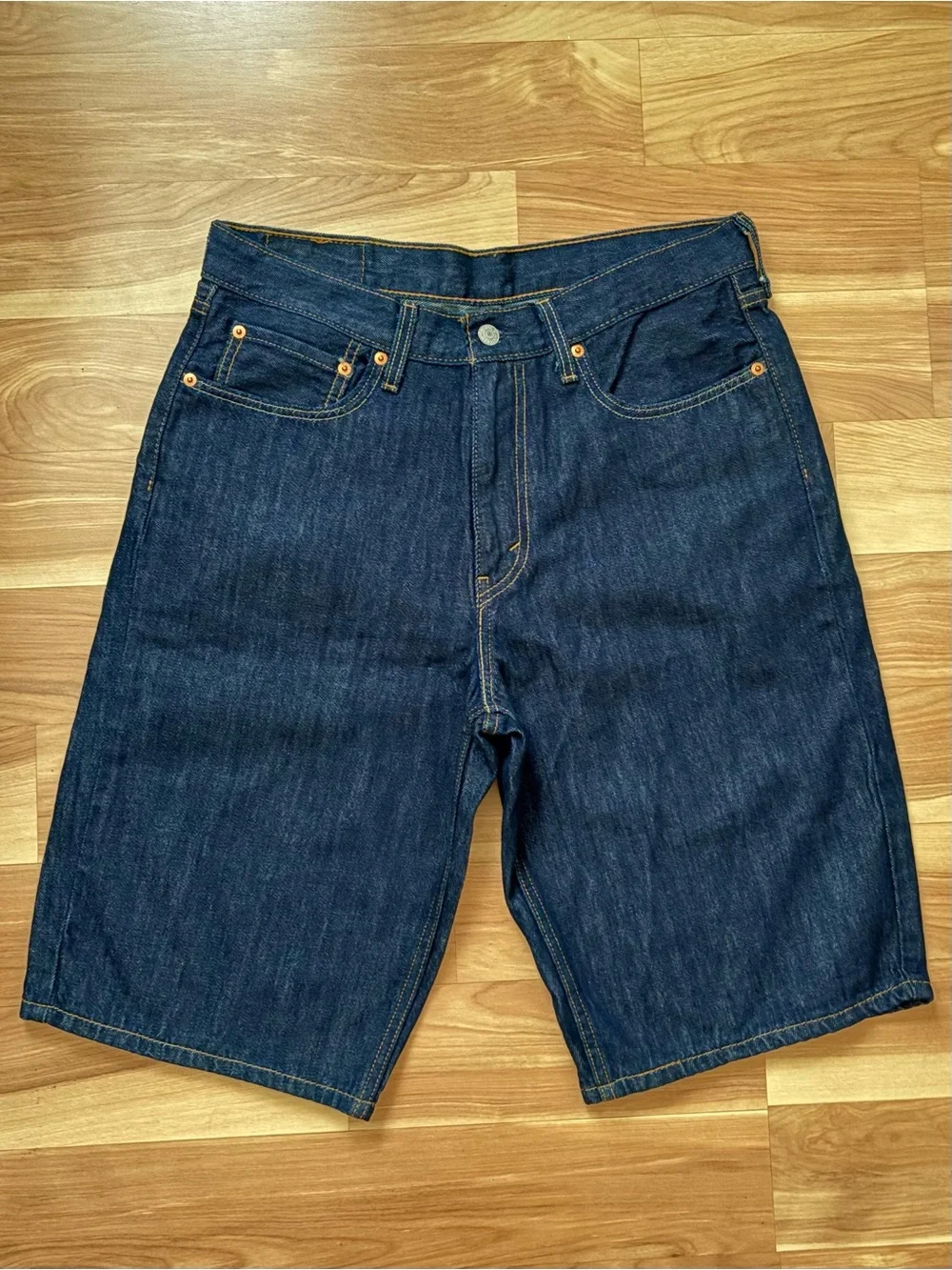 Levi’s Dark Wash 12” Denim Shorts Jorts Size 31 Festival Retro Vintage Style Y2K